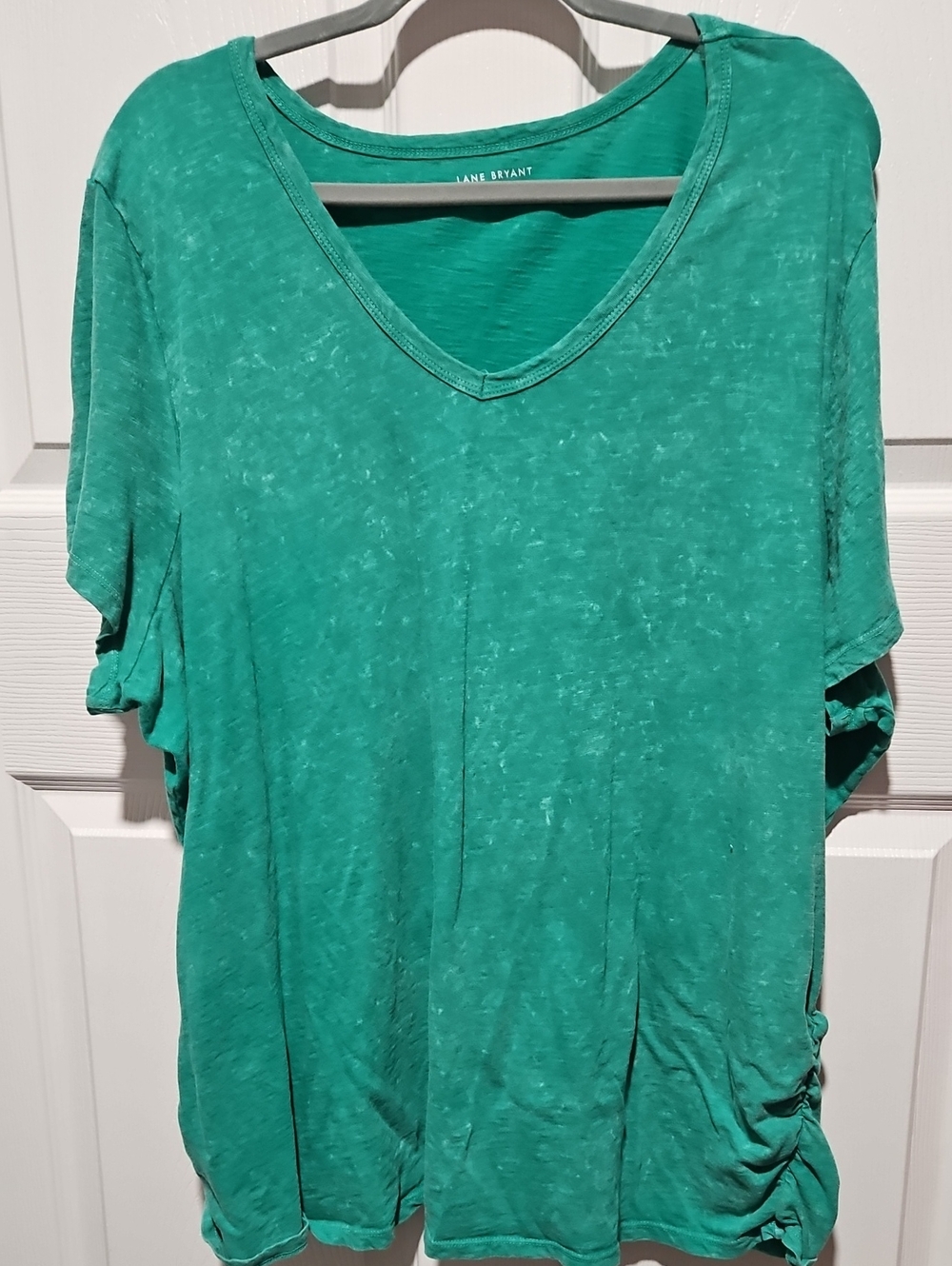 Lane Bryant Green V-Neck Short Sleeve Tee